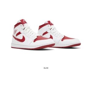 Jordan WMNS Air Jordan 1 Mid White and Pomegranate NIKE NEW IN BOX 8